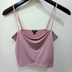 Express Body Contour Mauve Pink Crop Top Size Medium